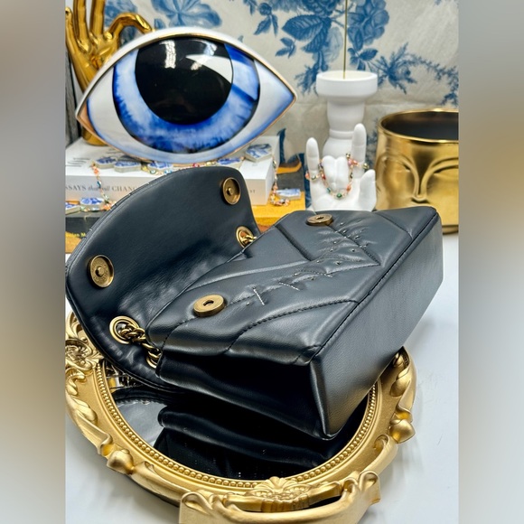 🆕 KURT GEIGER LONDON 🧿NWOT Leather Mini Kensington Rhinestone Eye Crossbody - Picture 12 of 15